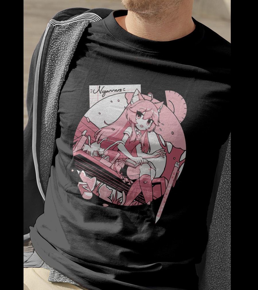 Nyanners VShojo High School Anime Style Desk Scene T-Shirt