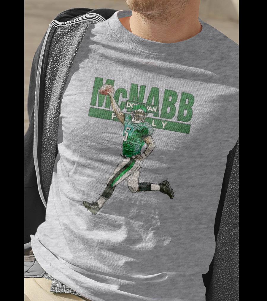 Donovan McNabb Philly Football Green Number 5 Drawing T-Shirt