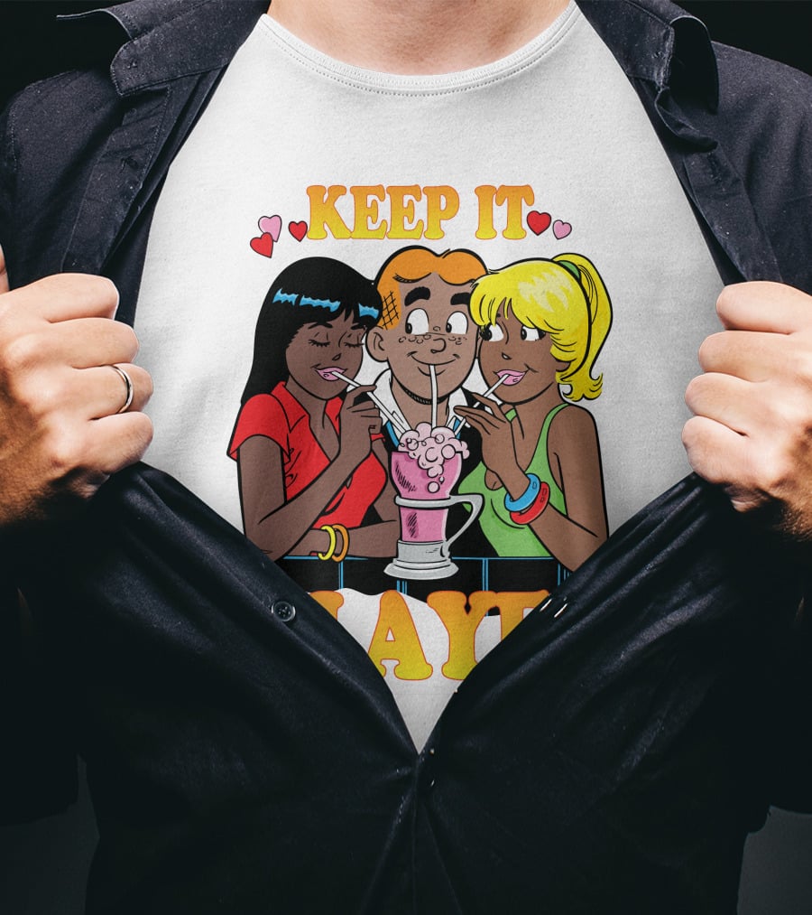 Archie Comics Betty And Veronica Keep It Player Milkshake Scene T-Shirt