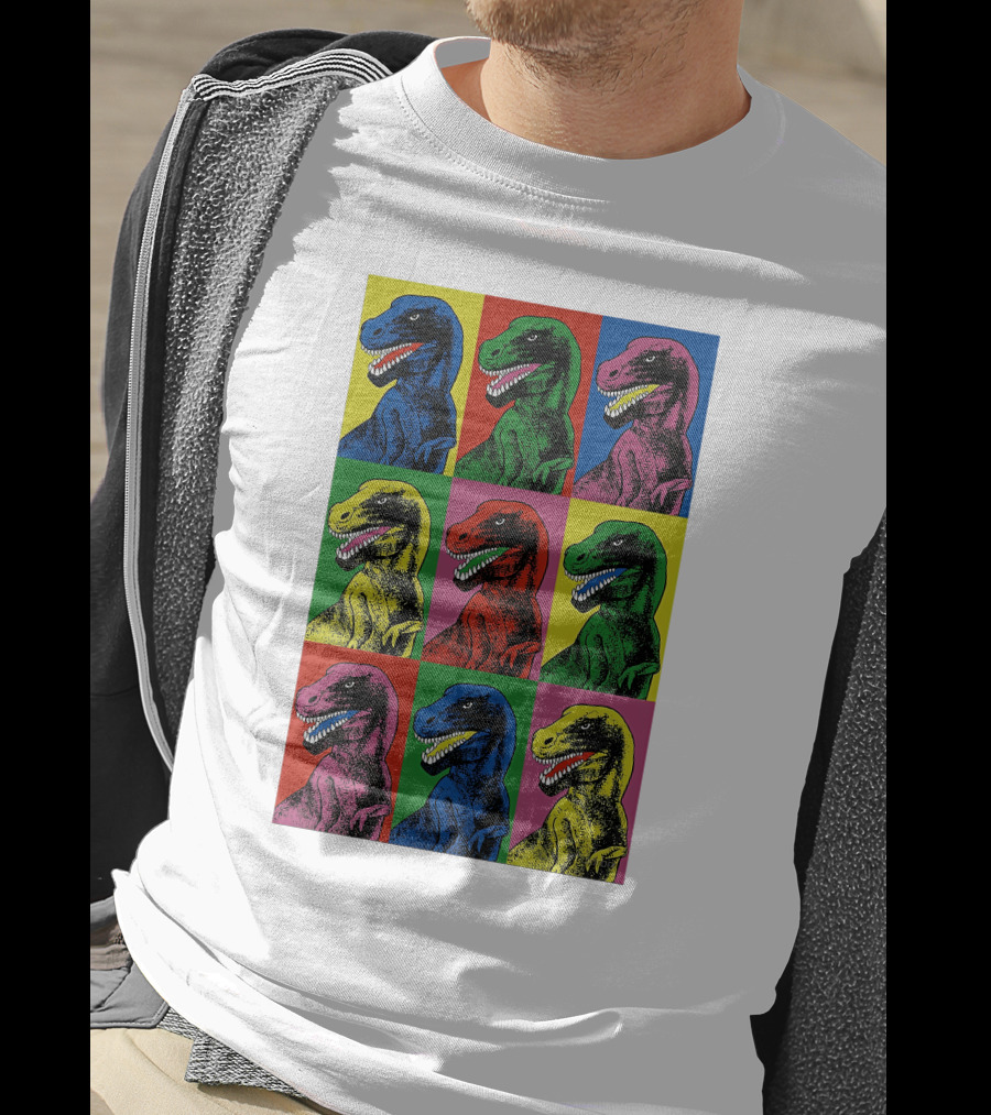 Steven Spielberg Jurassic Park Dinosaur Pop Art Universalpics Andy Warhol T-Shirt