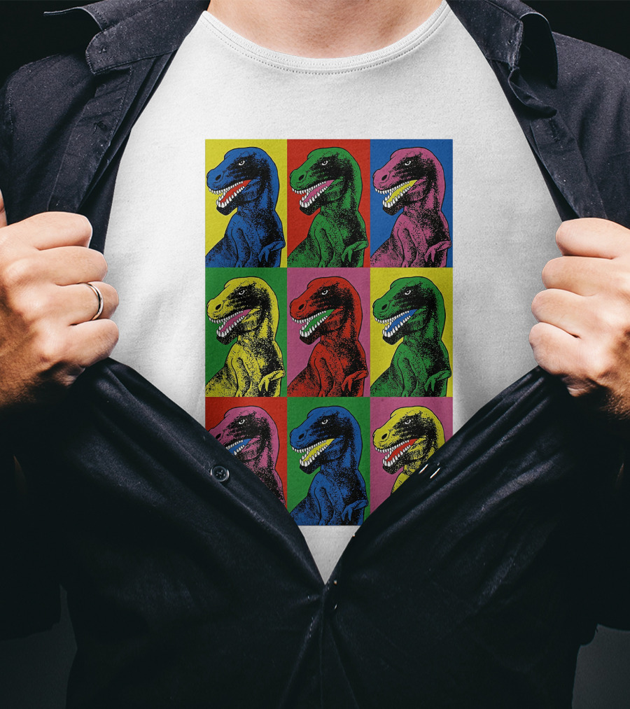 Steven Spielberg Jurassic Park Dinosaur Pop Art Universalpics Andy Warhol T-Shirt