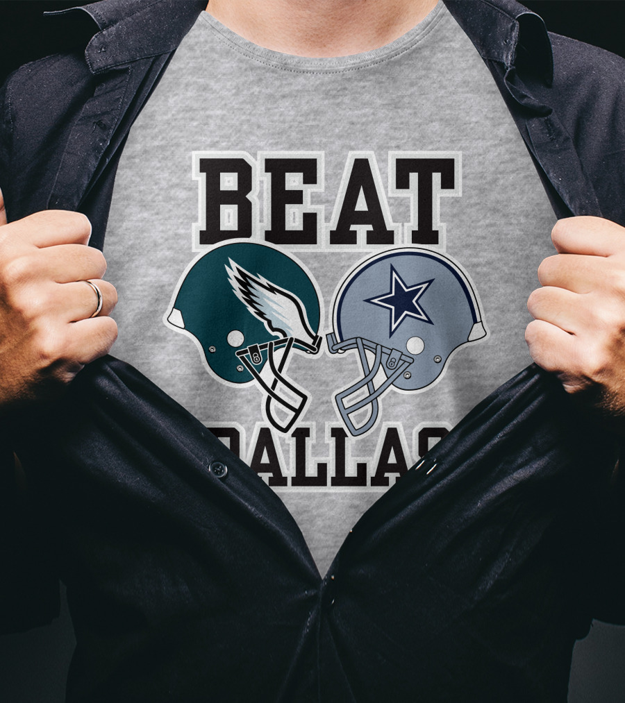 Beat Dallas Nick Sirianni John Clark Eagles Cowboys Helmets T-Shirt