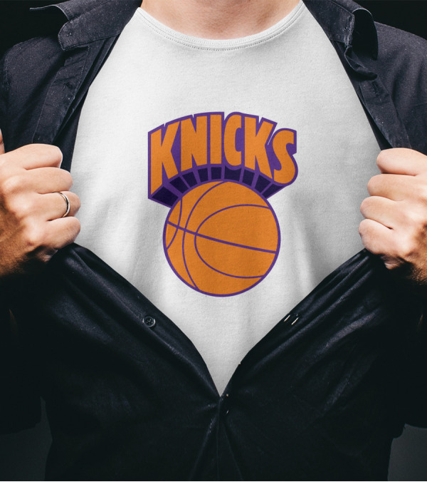 Hannasaurus69 Jimmy D New York Knicks Basketball Text Orange Purple T-Shirt