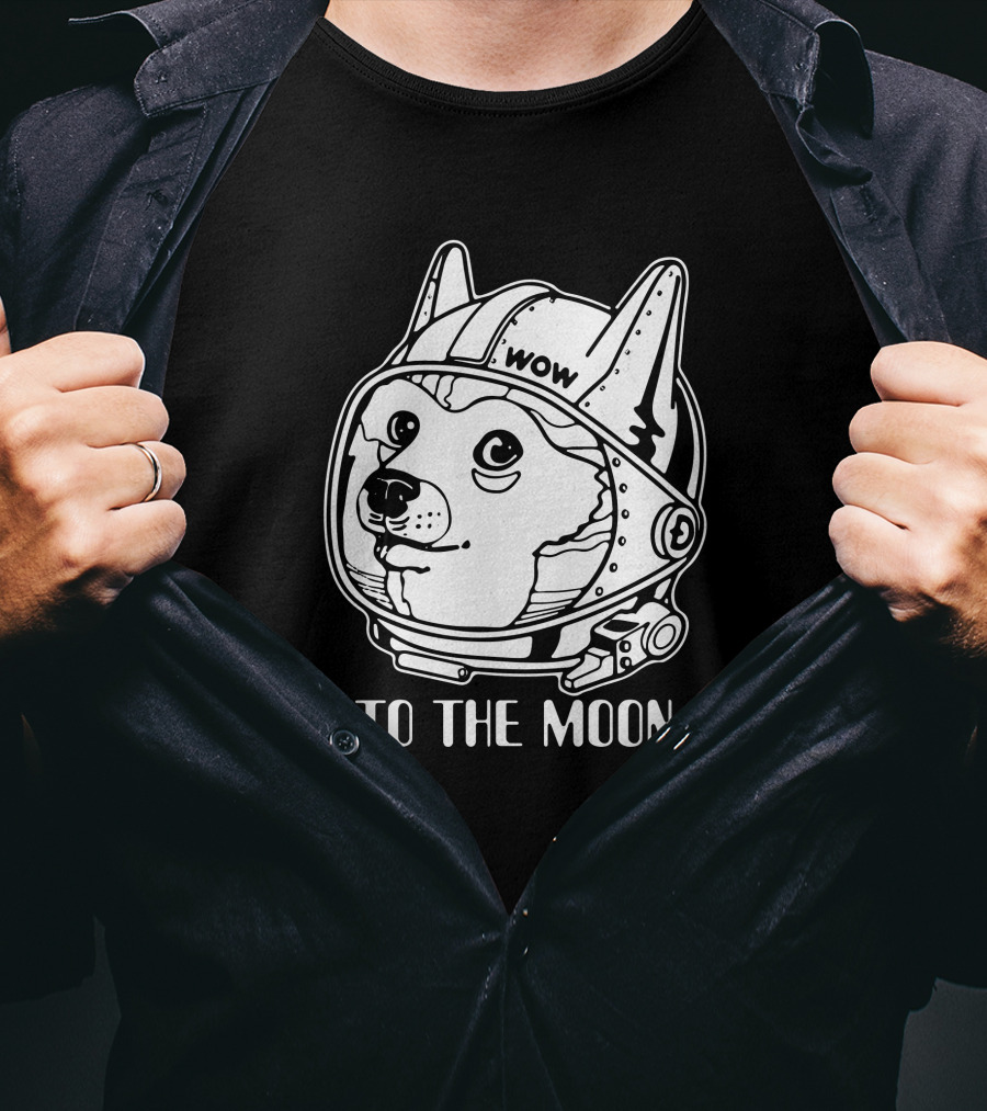 Wow Doge To The Moon Shiba Astrodoge T-Shirt