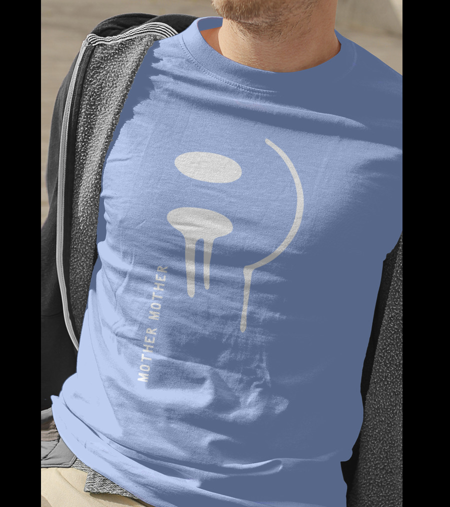 Mother Mother Merch Smiley Dripping Face Blue T-Shirt