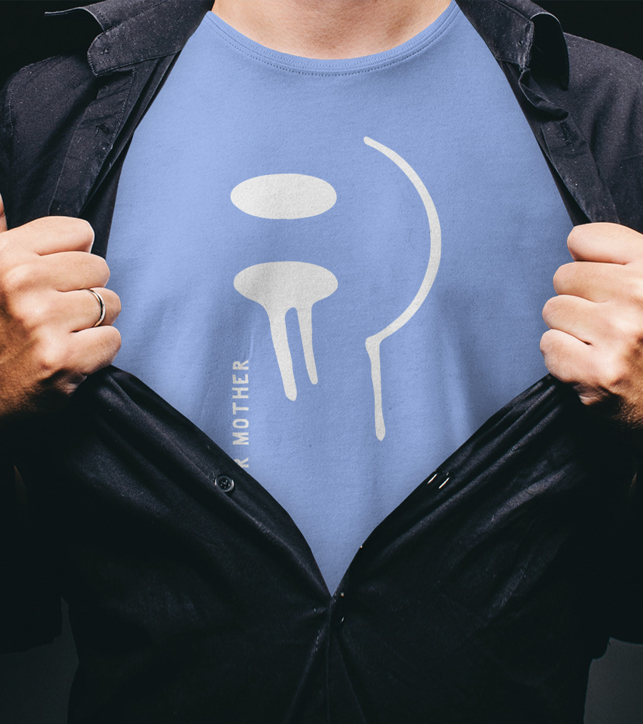 Mother Mother Merch Smiley Dripping Face Blue T-Shirt