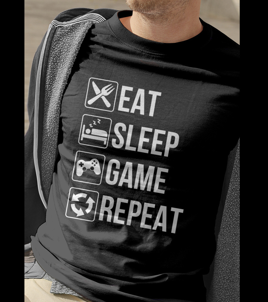 Eat Sleep Game Repeat Spooky Sweets T-Shirt