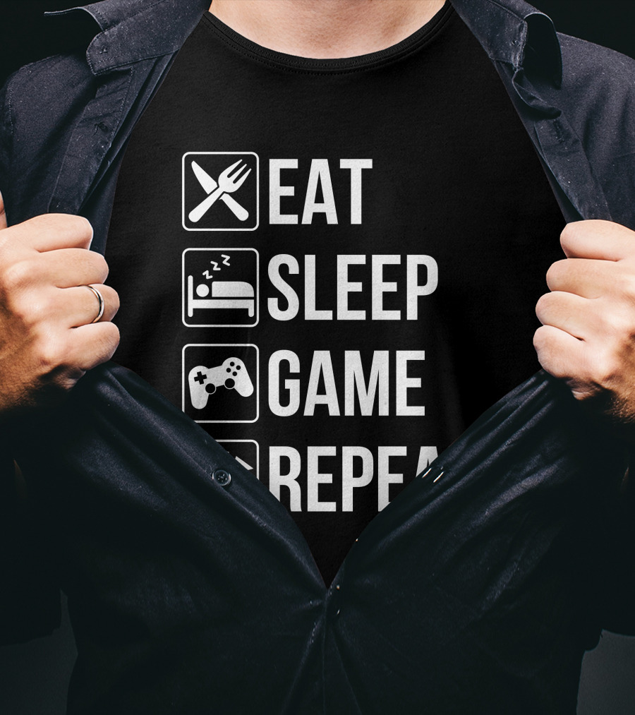 Eat Sleep Game Repeat Spooky Sweets T-Shirt