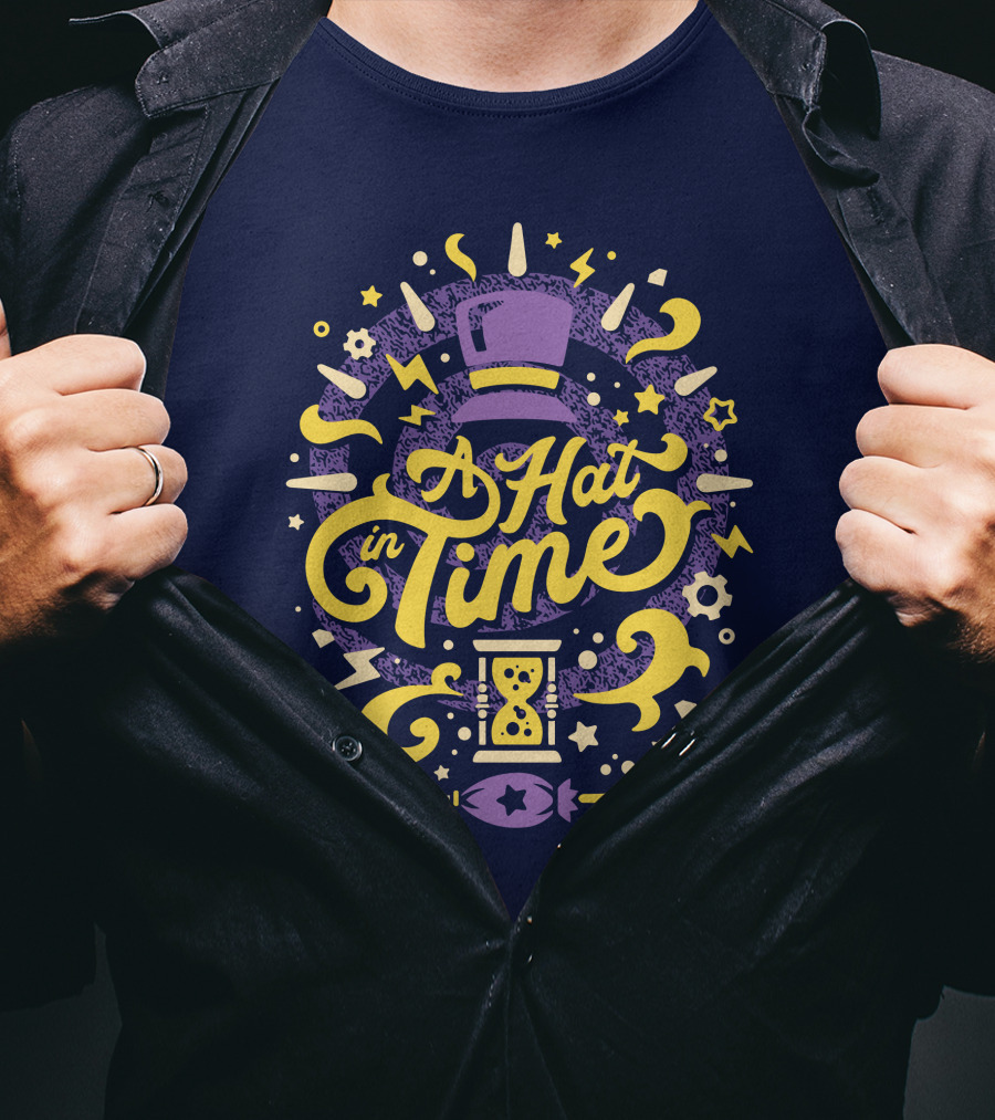 A Hat In Time Fangamer Merch Purple And Yellow Design With Hat And Hourglass T-Shirt
