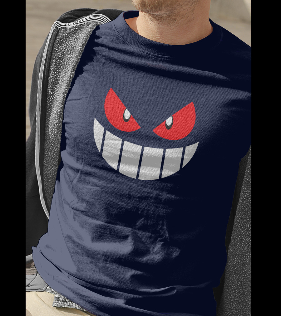 Gengar Pokemon Eyes Grinning Face Red Eyes White Teeth T-Shirt