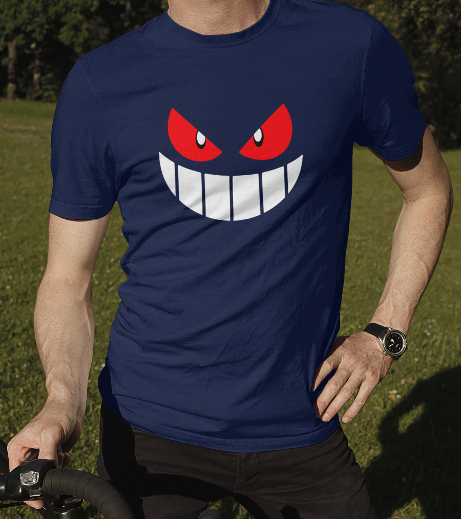 Gengar Pokemon Eyes Grinning Face Red Eyes White Teeth T-Shirt