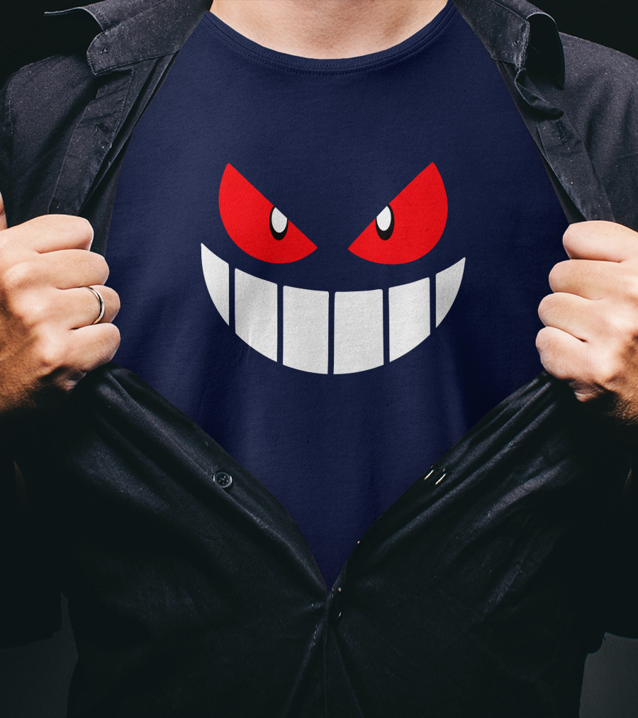 Gengar Pokemon Eyes Grinning Face Red Eyes White Teeth T-Shirt