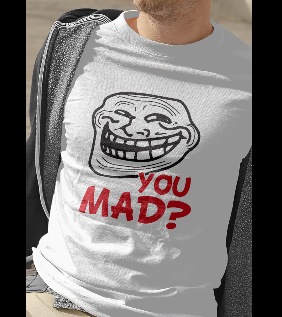 Zahee Troll Face You Mad? Iconic Meme Expression T-Shirt