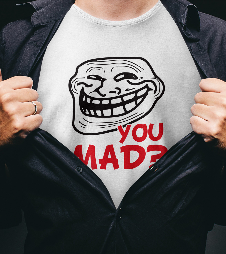 Zahee Troll Face You Mad? Iconic Meme Expression T-Shirt