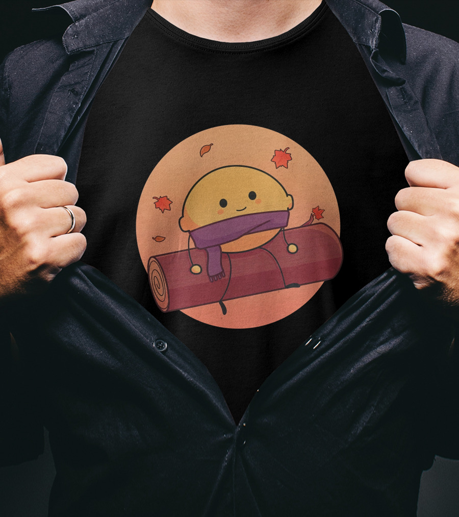 Drops By Ponk Merch Lemon Fall Leaves Cozy Autumn Logs T-Shirt