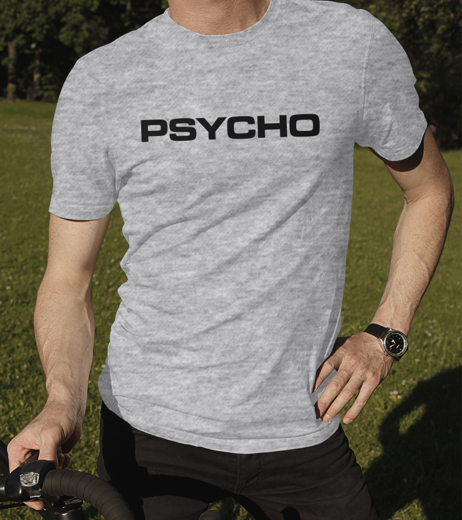 Lifewithj0se Psycho Bold Black Text On Gray Background T-Shirt