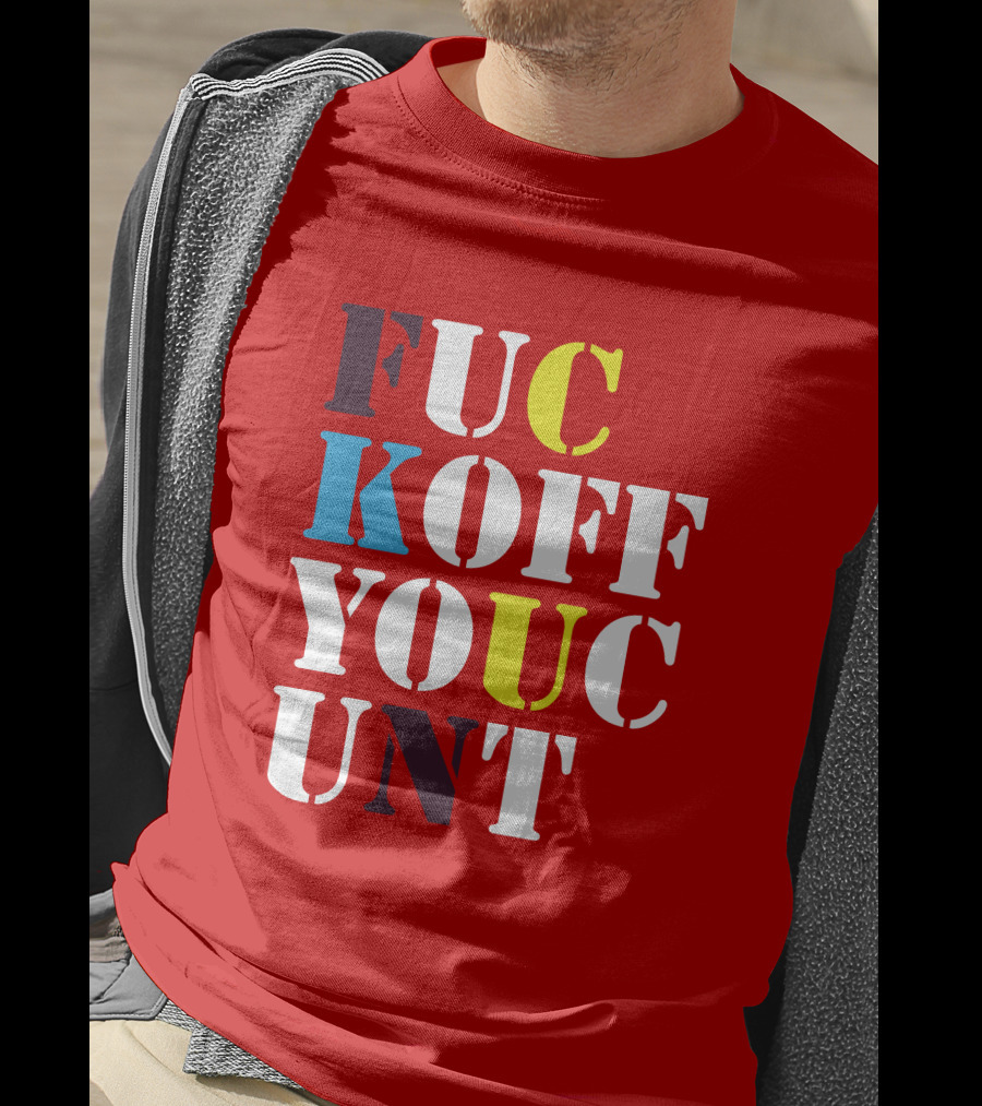 Dave Surman FUC KOFF YOUC UNT Text T-Shirt