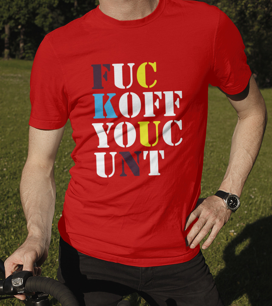 Dave Surman FUC KOFF YOUC UNT Text T-Shirt