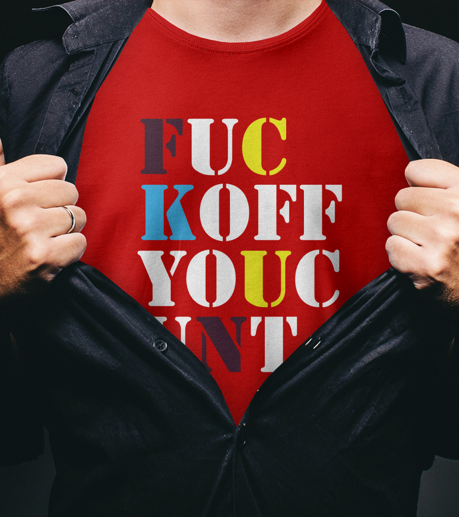 Dave Surman FUC KOFF YOUC UNT Text T-Shirt