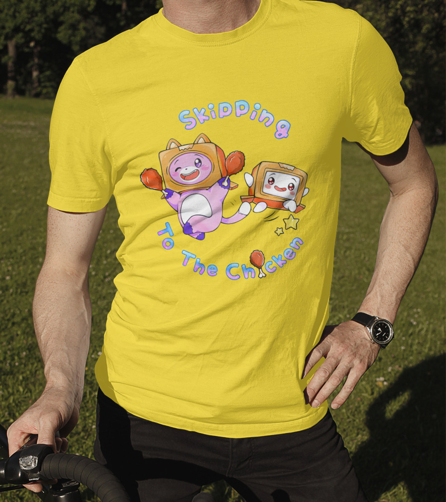 LankyBox Merch Skipping To The Chicken With Boxy And Foxy Characters T-Shirt