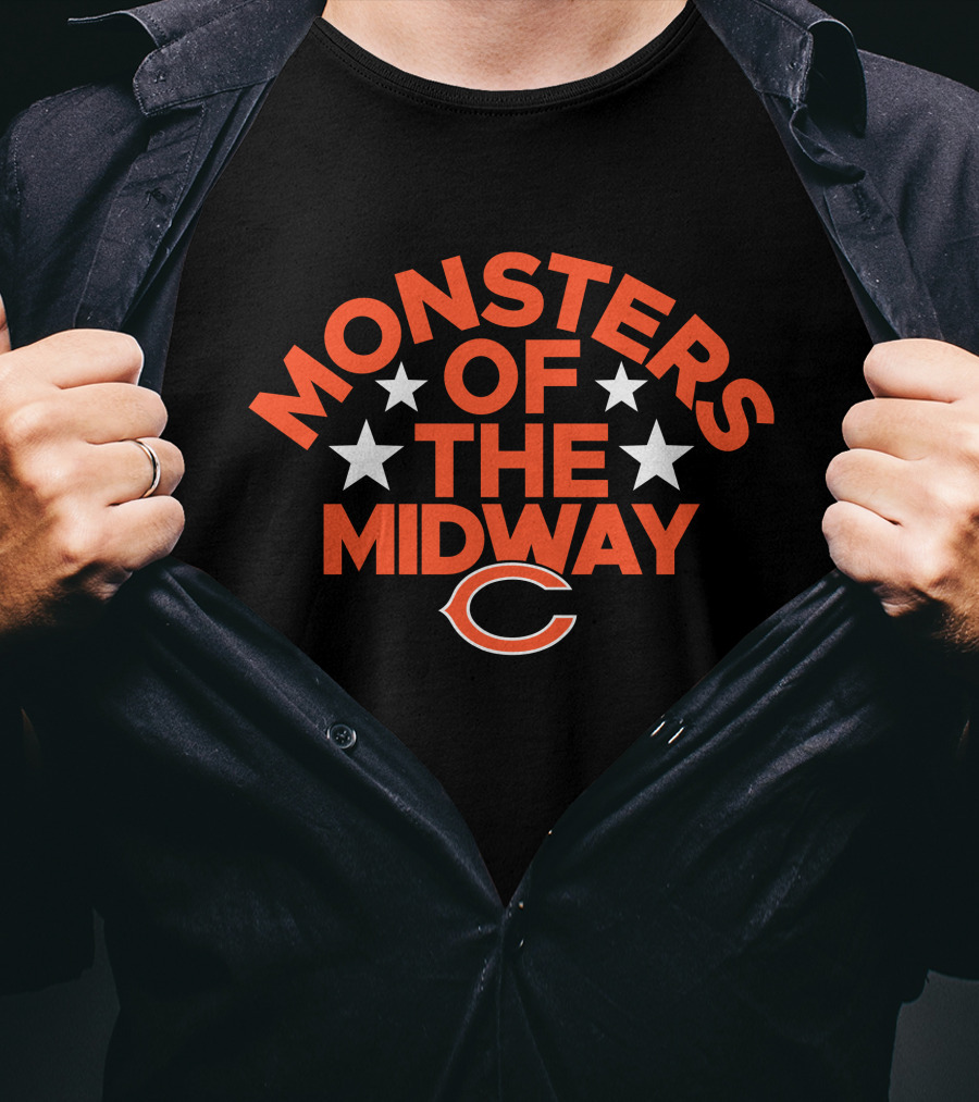 Theundrftd Chicago Bears Monsters Of The Midway Five Stars T-Shirt