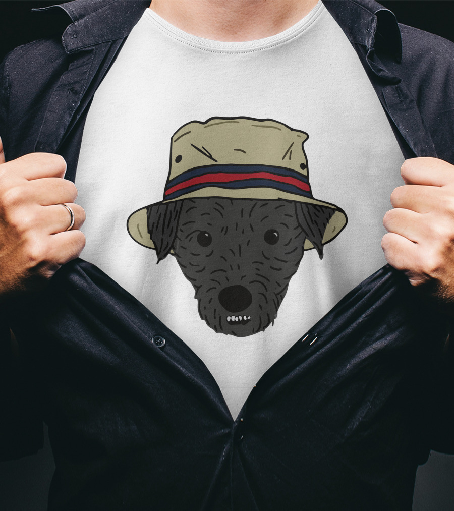 GoneFishingMerch Mortimer And Whitehouse Gone Fishing Dog In Bucket Hat T-Shirt
