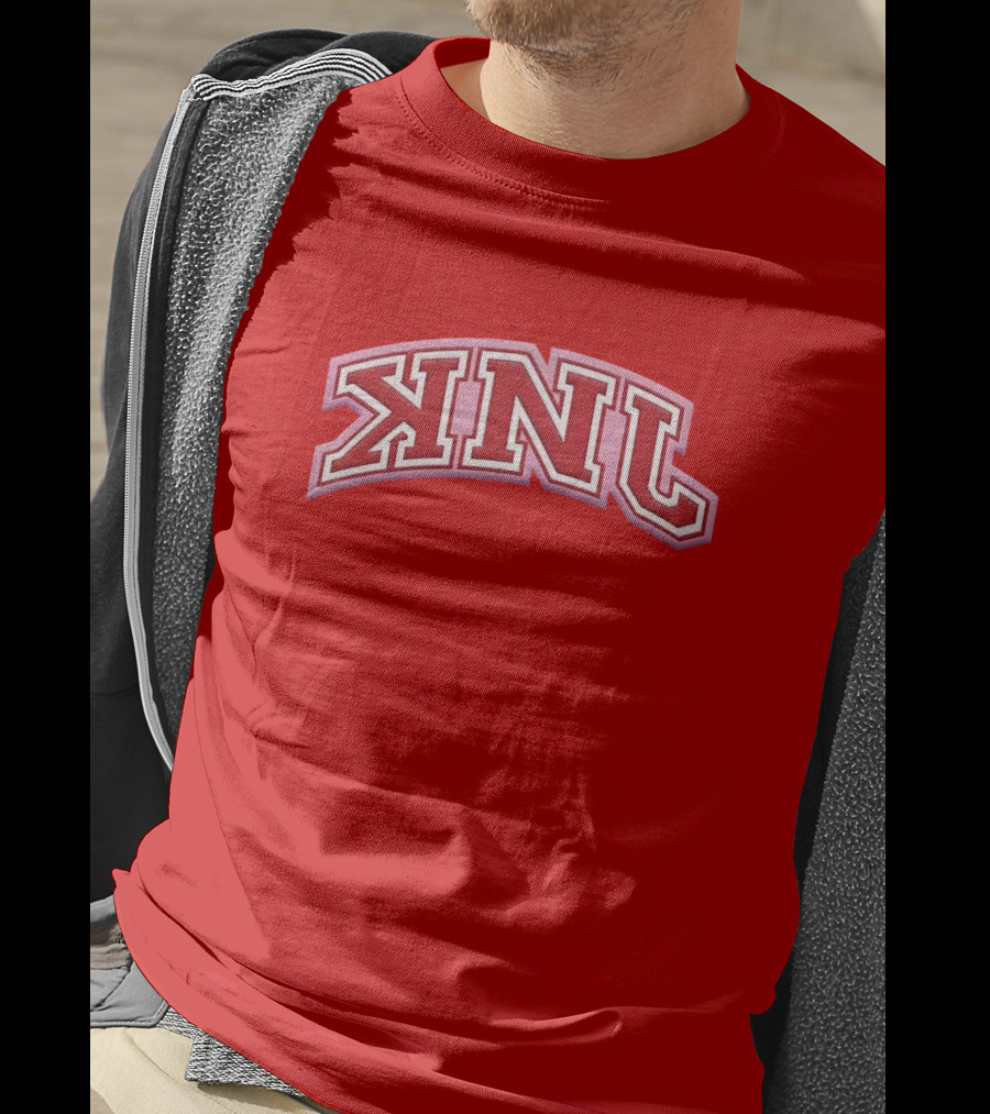 KNJ Merch Collegiate Garnet KNL Arched Text T-Shirt