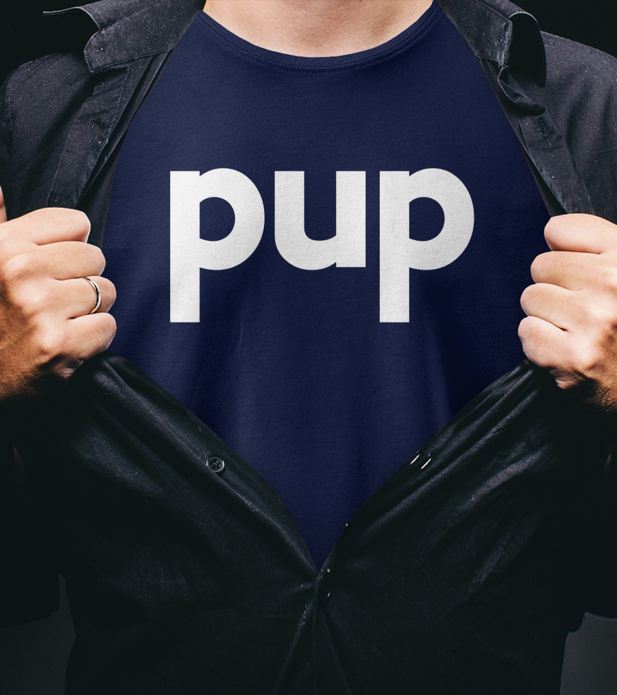 Gannondork Pup Bold Text Navy Background T-Shirt