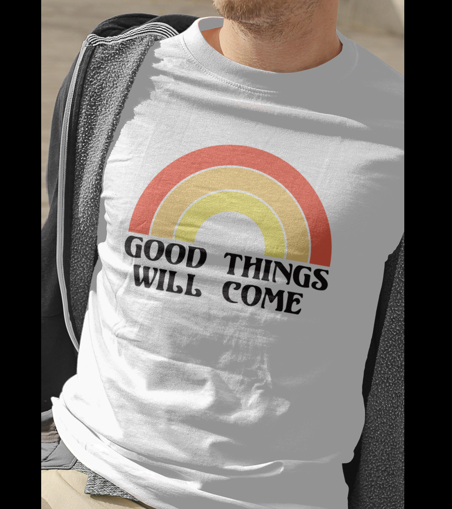 Good Things Will Come Retro Rainbow Frivvi Posting T-Shirt