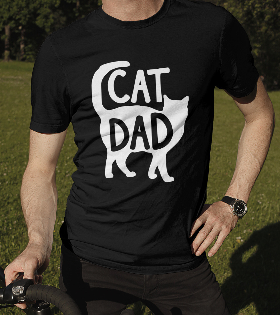 Red In Pa 3 Cat Dad Fathers Day Christmas Cat Dad T-Shirt