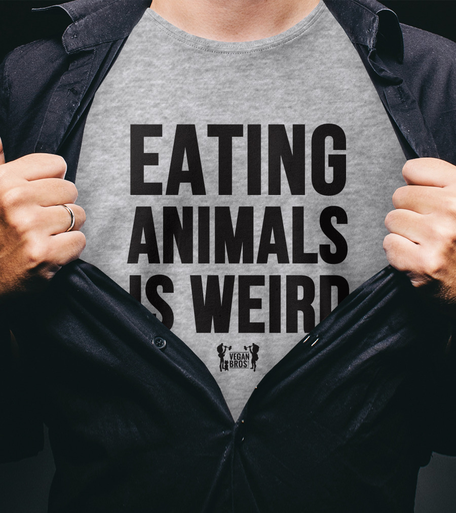 Eating Animals Is Weird Vegan Bros Veganuary John Oberg T-Shirt
