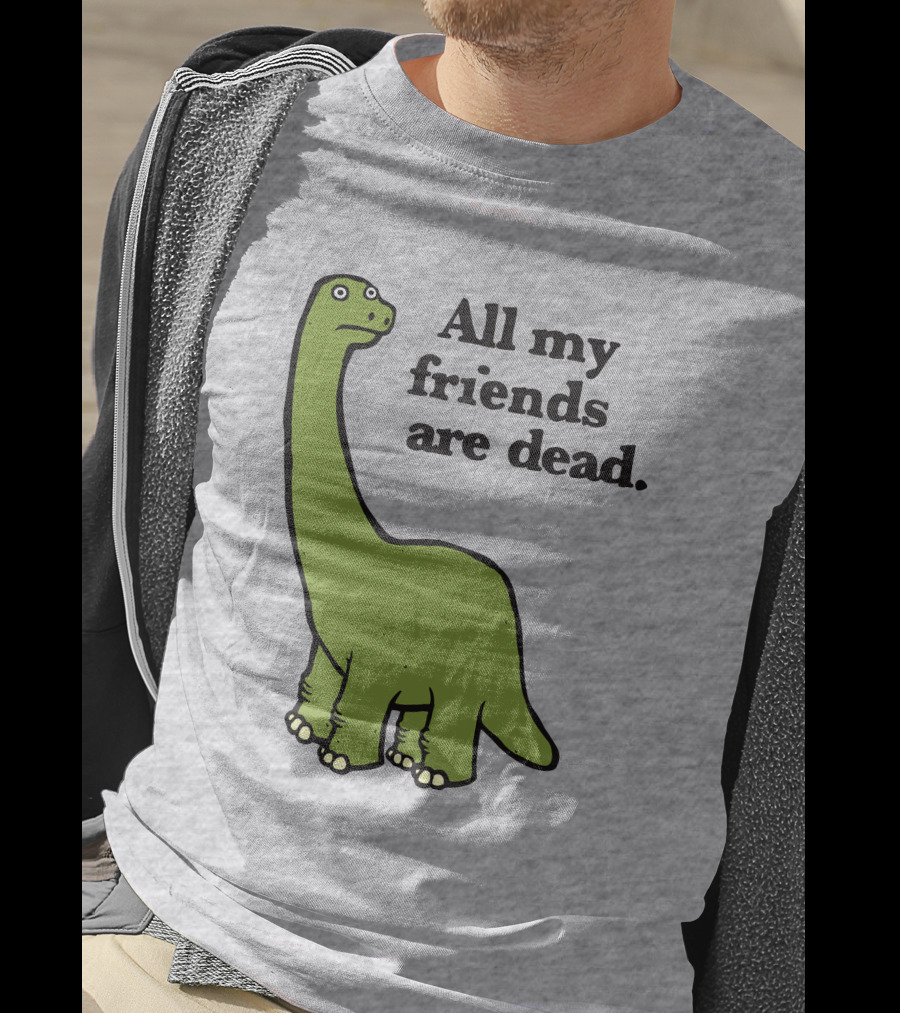 All My Friends Are Dead Dinosaur Gofroles Ripple Junction T-Shirt