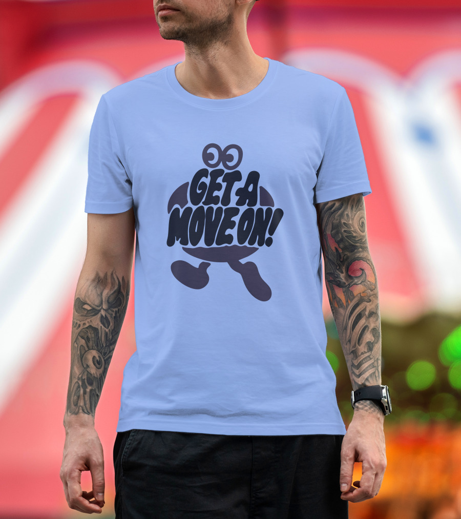 Jahdiary Get A Move On Playful Running Character T-Shirt