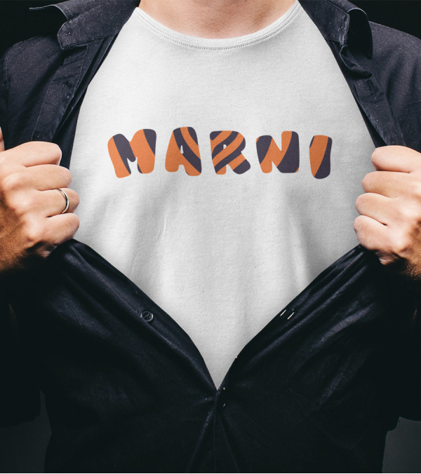 Marni Jaeedimples Orange Black T-Shirt