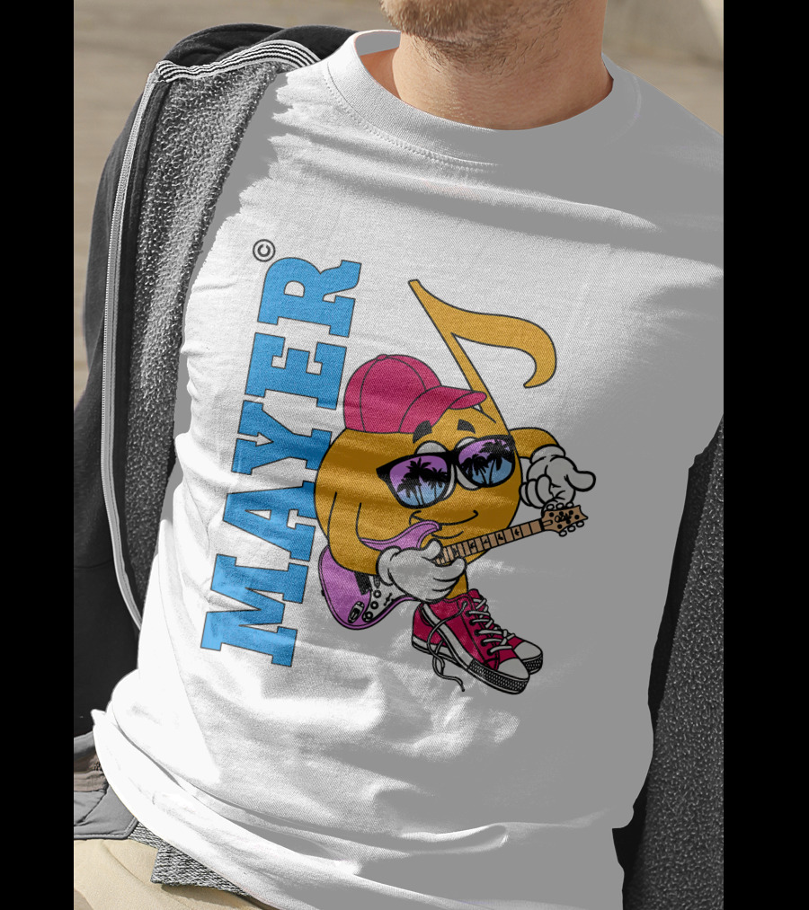 Mayer Sob Rock Merch Music Note Character With Guitar And Sunglasses T-Shirt