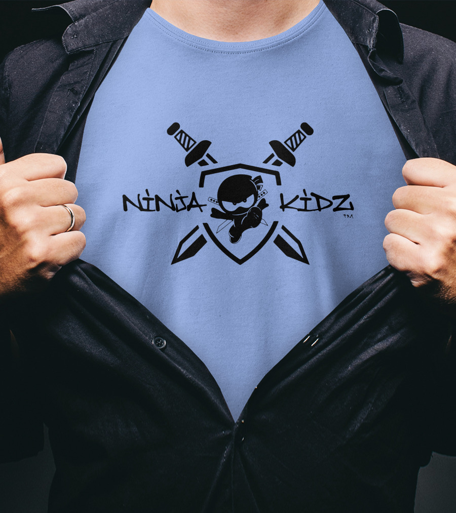 Ninja Kidz Shield With Swords And Ninja Character T-Shirt
