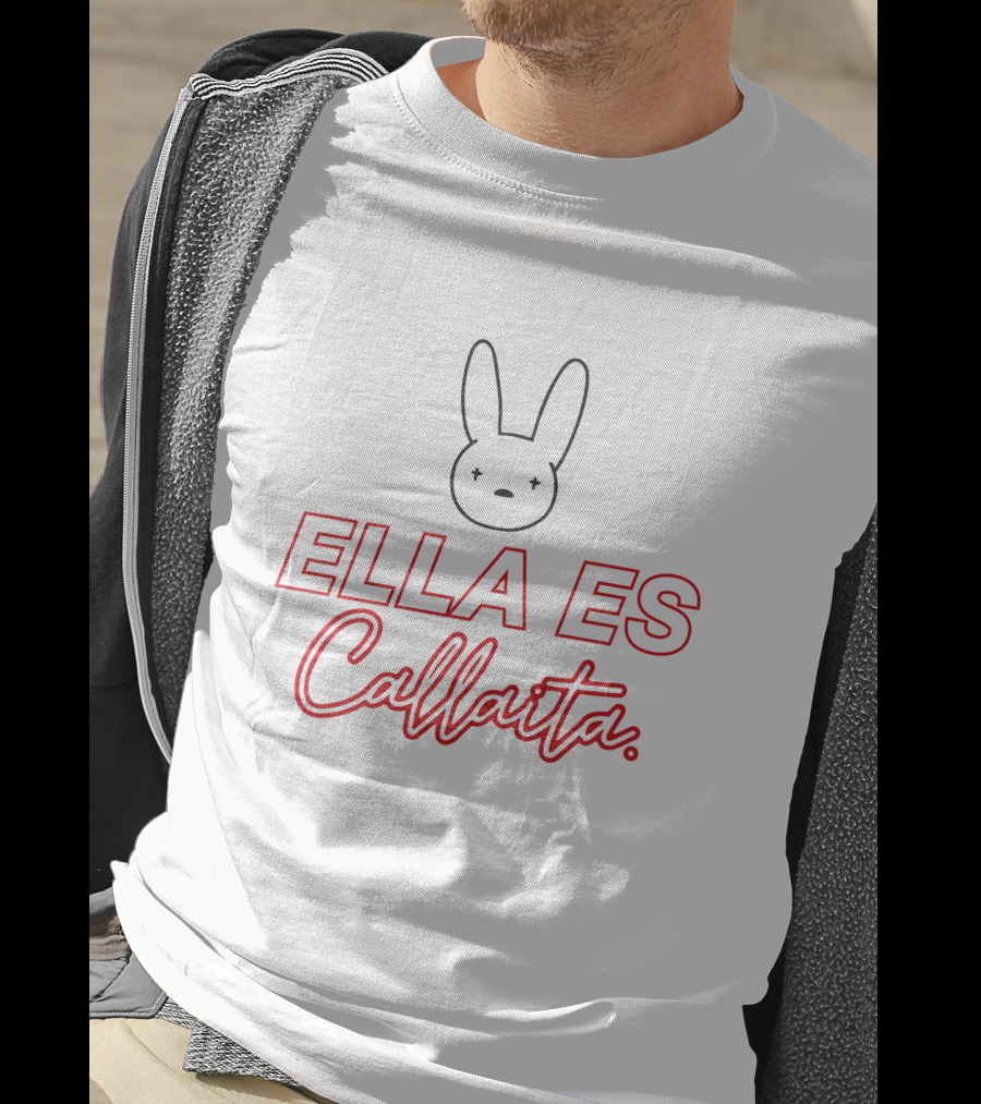 Bad Bunny Merch Ella Es Callaita Bunny Face T-Shirt