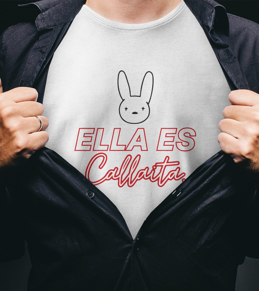 Bad Bunny Merch Ella Es Callaita Bunny Face T-Shirt