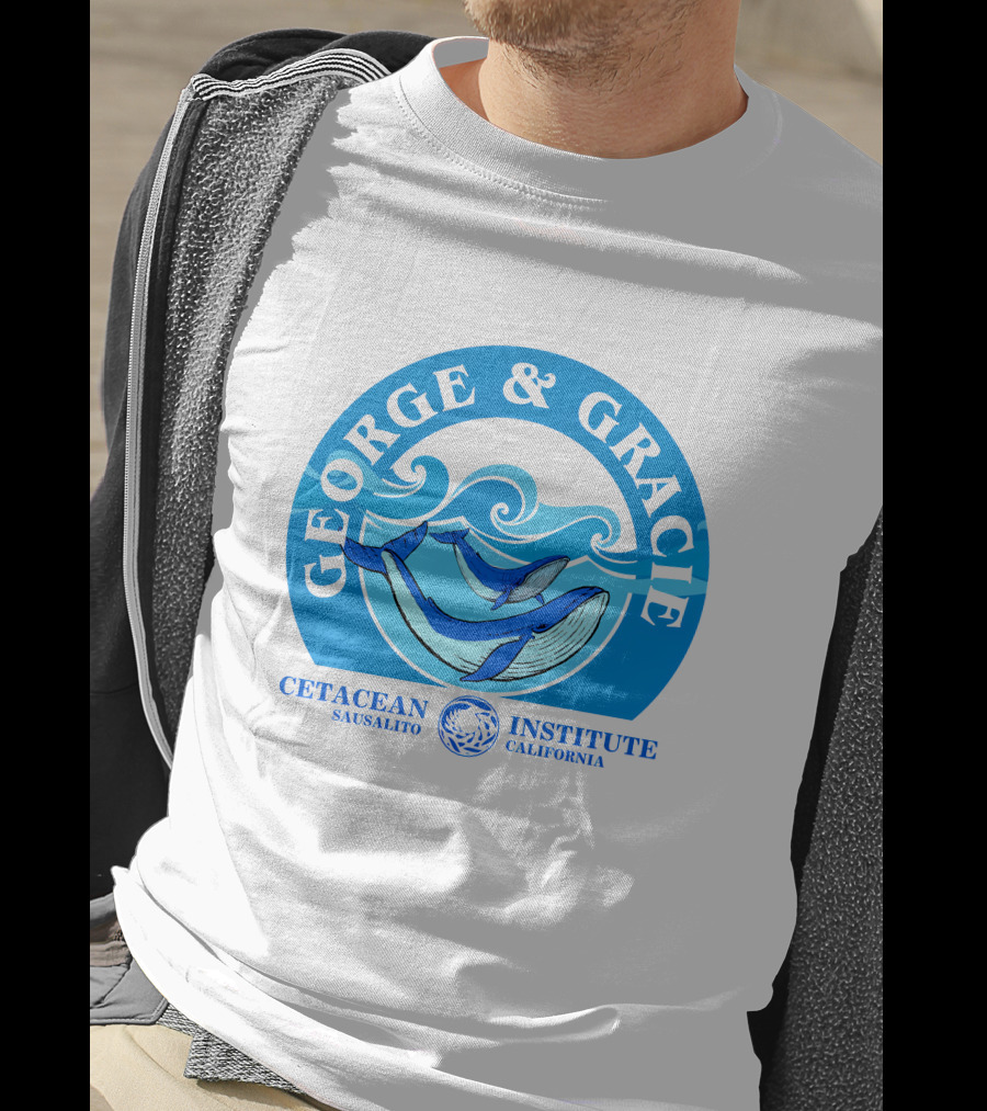 George And Gracie Cetacean Institute Sausalito California Wave T-Shirt