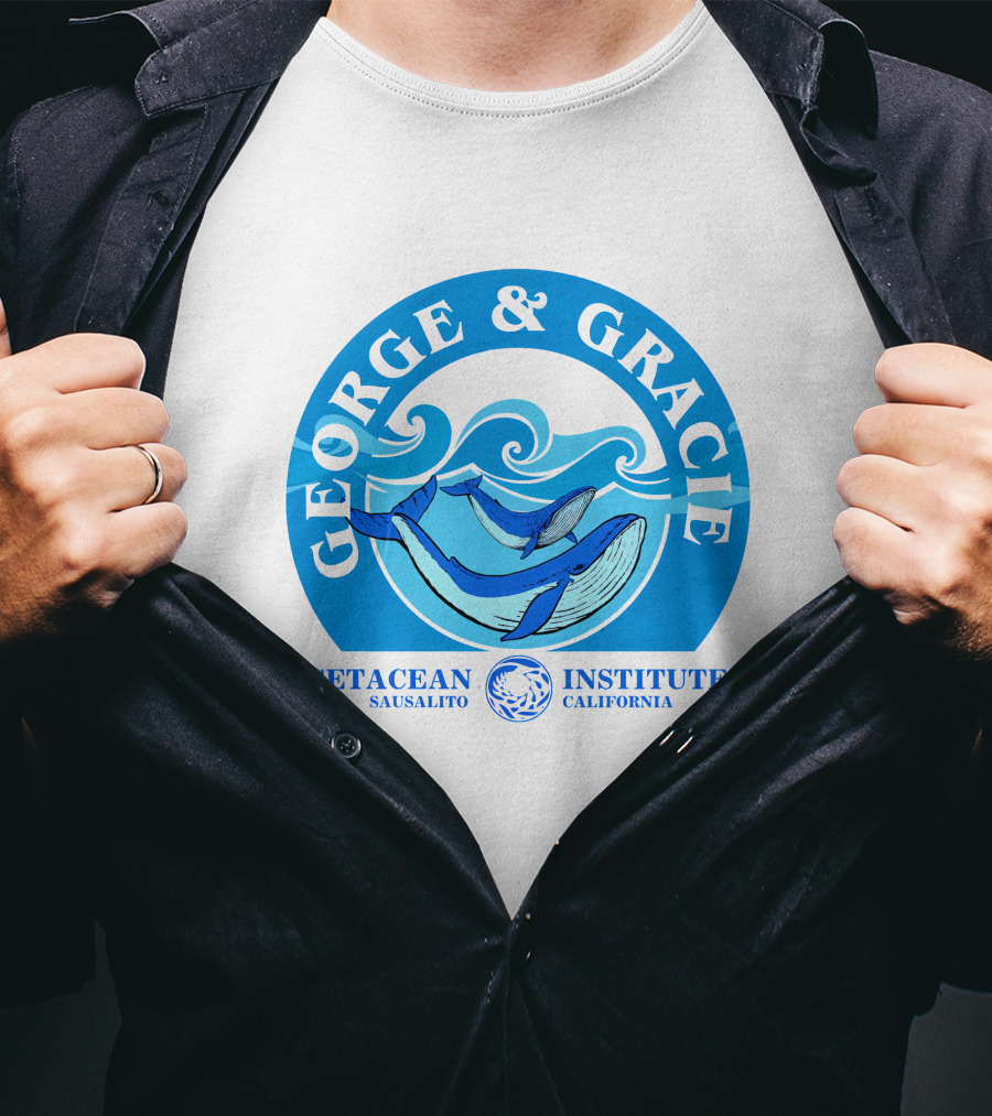 George And Gracie Cetacean Institute Sausalito California Wave T-Shirt