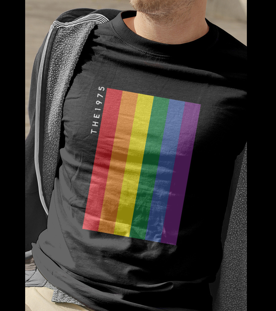 The 1975 Loving Someone Rainbow Vertical Stripes T-Shirt