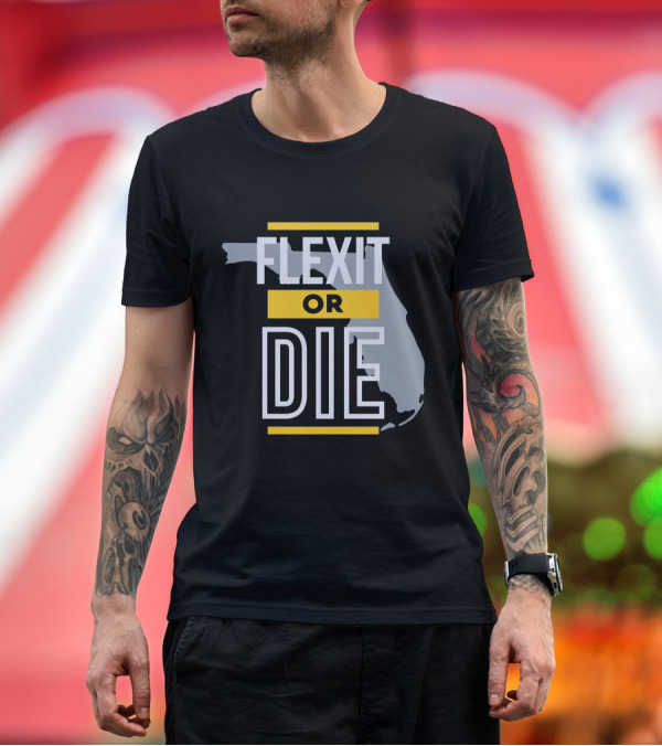 Premium T-Shirt: Libertylockpod Flexit Or Die Florida Map T-Shirt Libertylockpod Flexit Or Die Florida Map T-Shirt