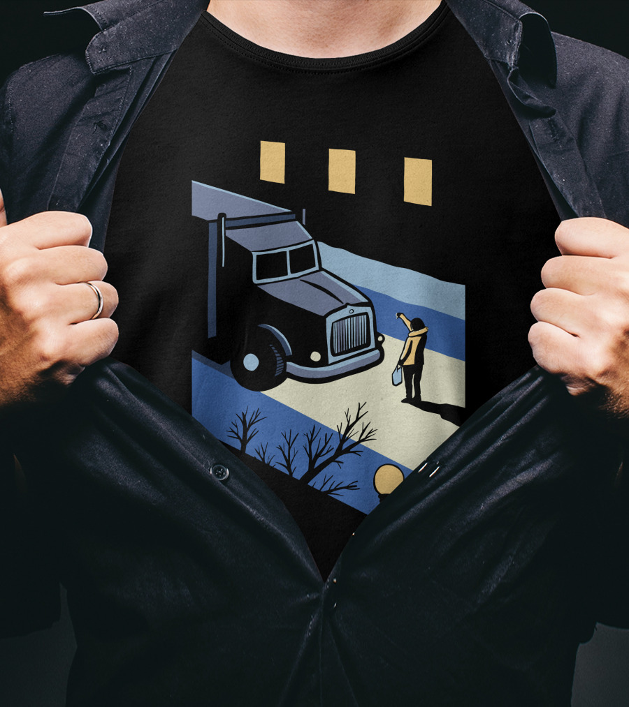 Marika Morris Stand Up Thumbs Down Colin White Truck Night Scene T-Shirt