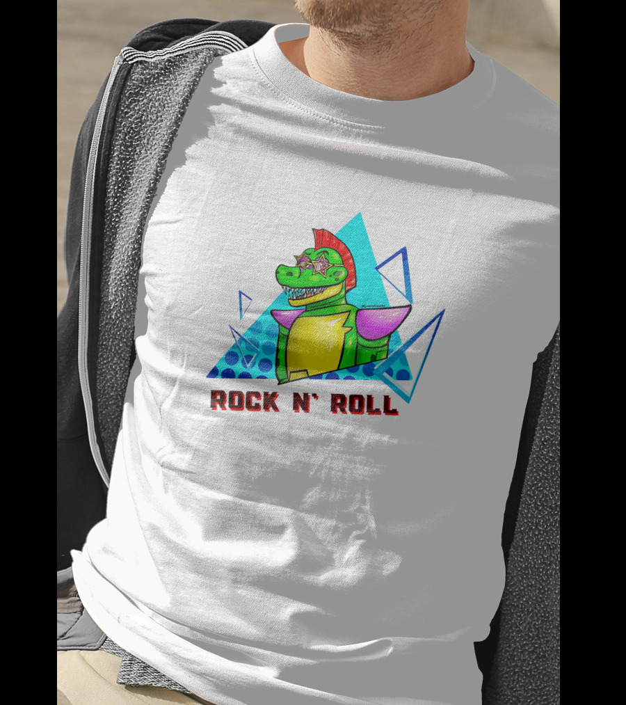 Monty Rock N' Roll Dinosaur With Star Shades And Mohawk T-Shirt