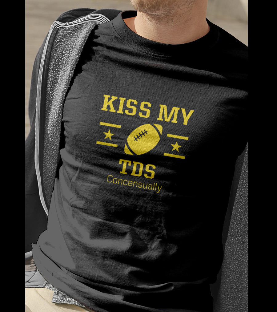 Kiss My Tds Concensually Rugby Football Stars T-Shirt