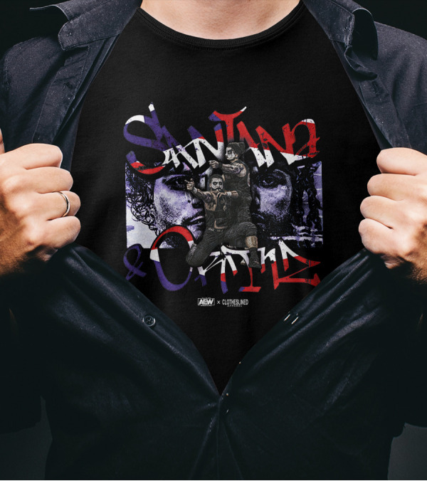 Santana And Ortiz Proud And Powerful AEW Clotheslined Collaboration T-Shirt