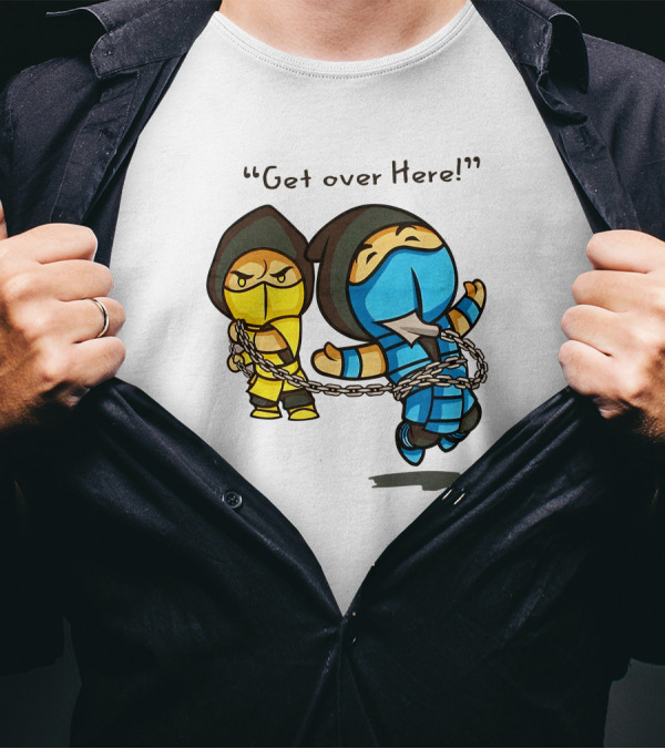 Mortal Kombat Scorpion Chibi Get Over Here The Krypt Classic Scene T-Shirt