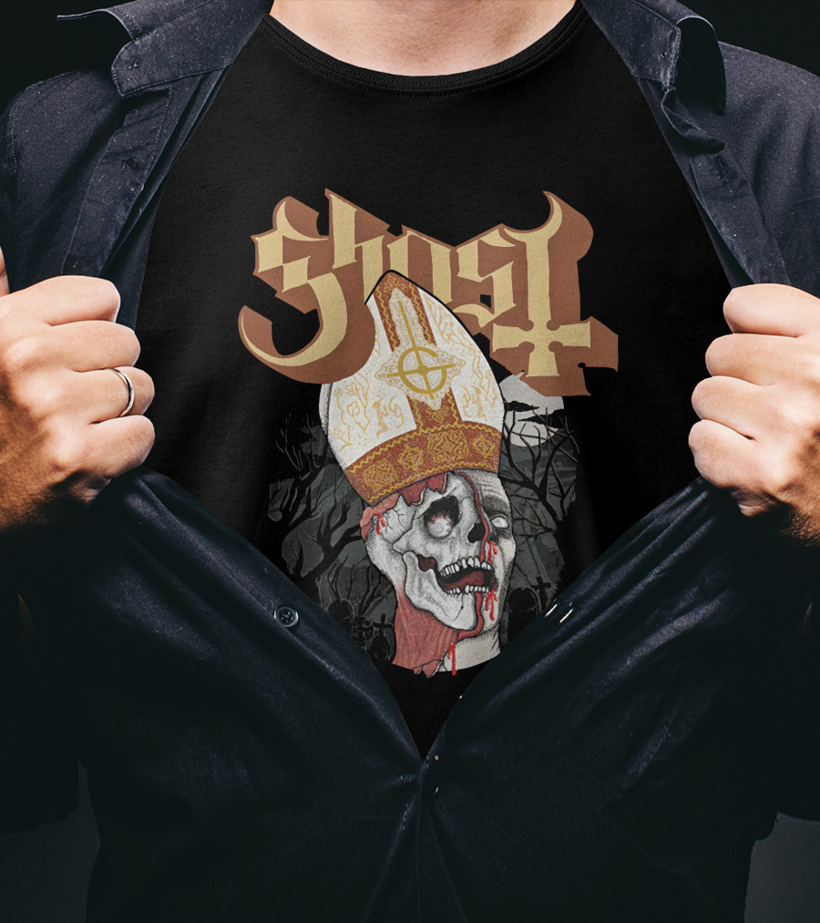 Ironender17 Ghost The Dead Are Alive Papal Zombie T-Shirt