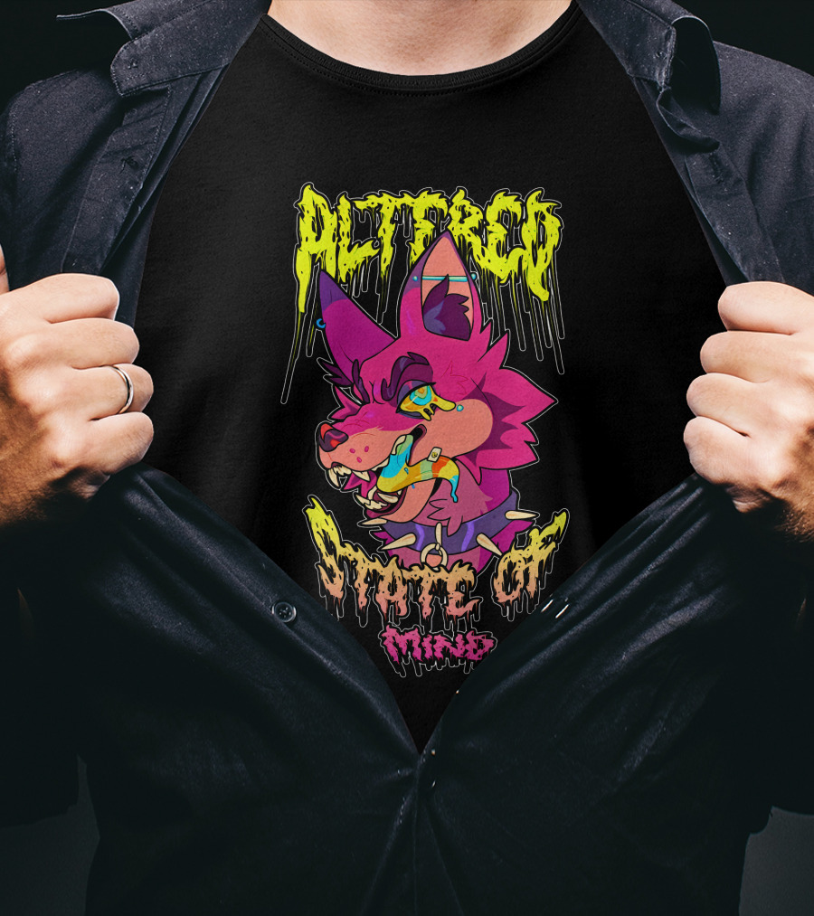 Altered State Of Mind Vivid Graphic Wolf Art Corelle Vairel T-Shirt