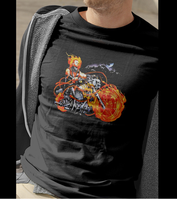 Hangman Adam Page Ghost Rider Flaming Motorcycle Mattmac1012 T-Shirt